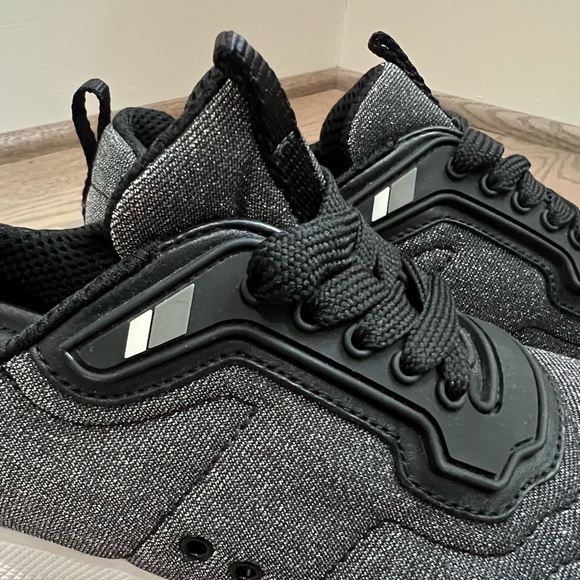 Prada Platform Black Metallic Sneakers Oxfords size 36 1/2 or 6.5 - Picture 7 of 11